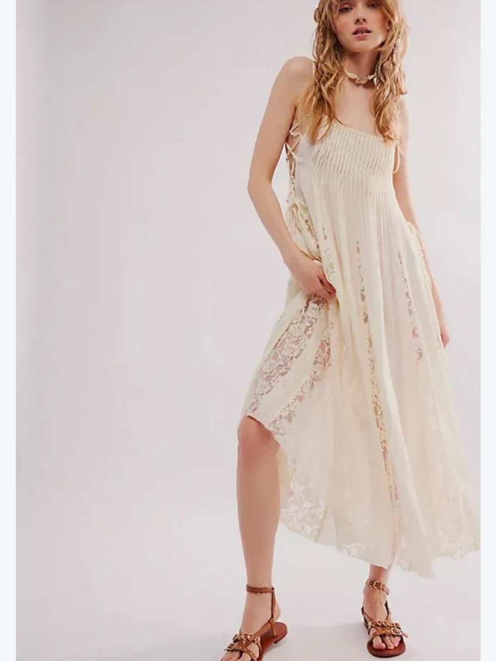 Free People Hailey Slip, ivory/Cream Maxi Dress